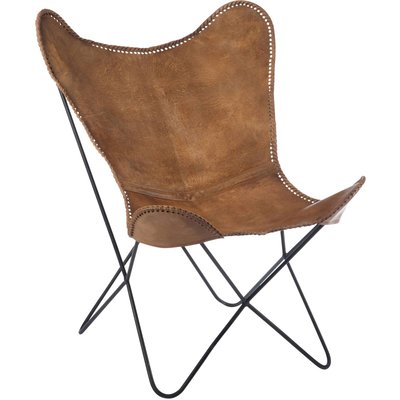 Chaise papillon lounge en cuir, Bagshot JOLIPA