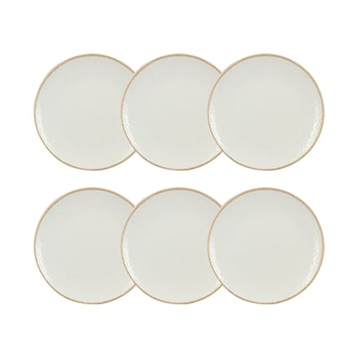 Lot de 6 assiettes plates en porcelaine 27cm, NUANCE NOVASTYL