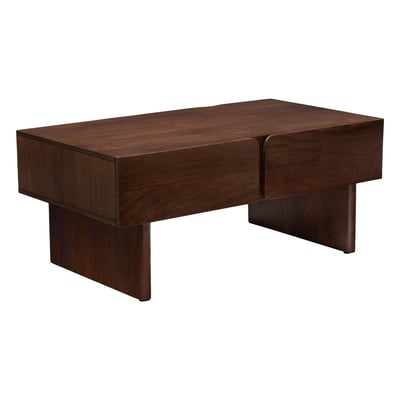 Table basse rectangulaire avec 2 tiroirs en manguier NYERO ATMOSPHERA
