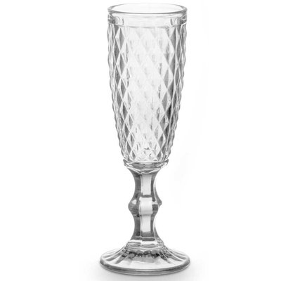 Set de 6 flûtes à champagne en verre Diamants 17cl WADIGA