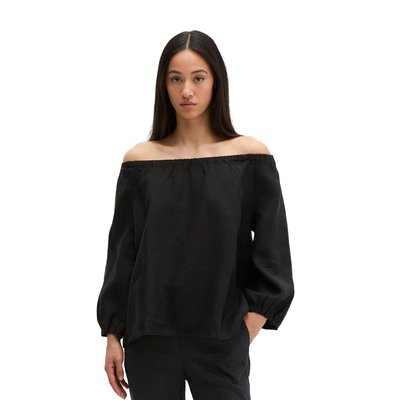 Blouse à col en lin regular avec encolure élastique MARC O'POLO