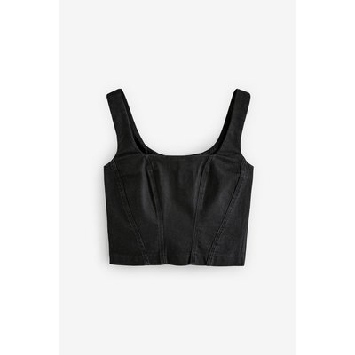 Haut corset à coutures en jean NEXT