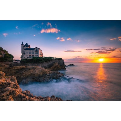 Tableau paysage mer souvenir de biarritz HEXOA