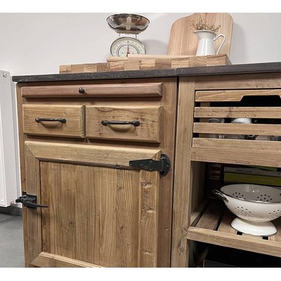 Meuble bas de cuisine 2 tiroirs, 1 porte -  CHAMPÊTRE MADE IN MEUBLES 