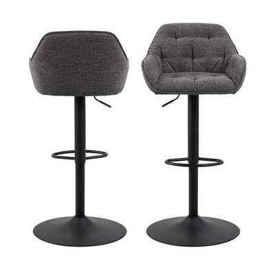 Lot de 2 tabourets de bar réglables en tissu et métal H63-84cm - Capito DRAWER