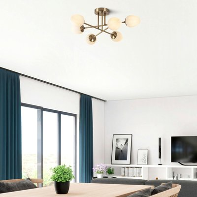 Suspension salon moderne – 6 cônes, effet laiton SIERRE PIER IMPORT