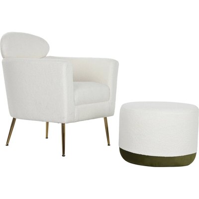 Fauteuil moderne  avec repose pieds élégant bois et polyester RECOLLECTION