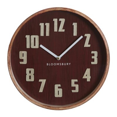 40cm Red Grain Wooden Wall Clock SO'HOME