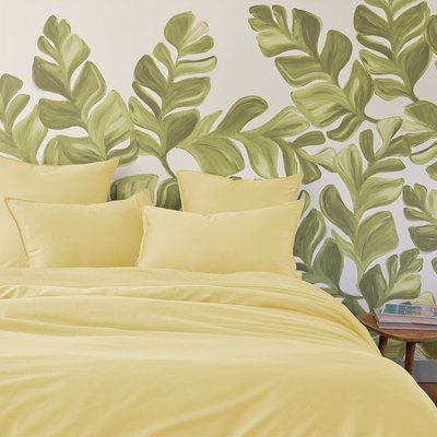 Housse de couette en satin de coton lavé vert, PALERME OLIVIER DESFORGES