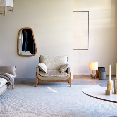 Fauteuil en chêne massif et tissu Linen WOODNEST TIKAMOON