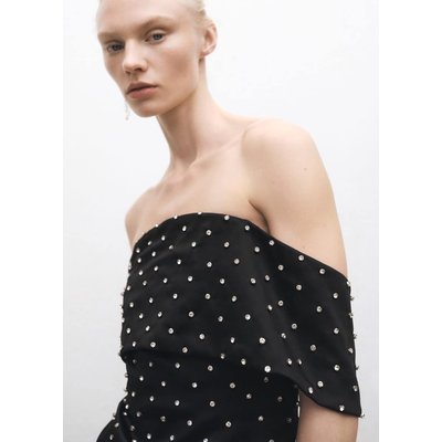 Robe bustier avec ornements brillants MANGO