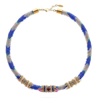 Collier perles tissées cabochon central SHERANE HIPANEMA
