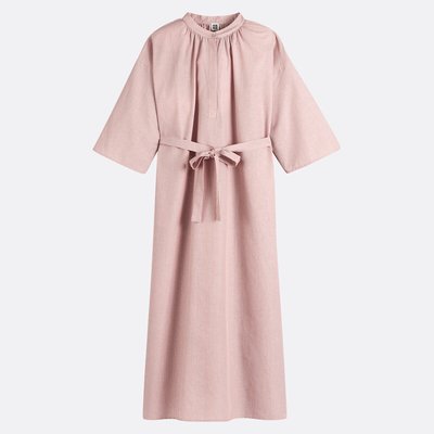 Robe longue rayée en coton lin, manches 3/4 LA REDOUTE COLLECTIONS