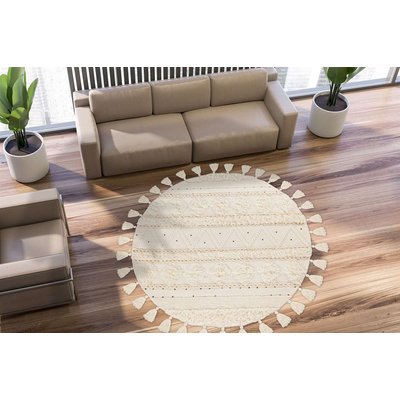 Tapis de salon moderne Laine naturelle avec tresses ONE COUTURE