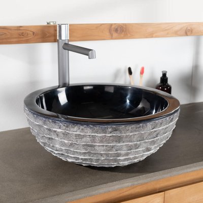 Vasque en pierre ronde 40cm VÉSUVE WANDA COLLECTION