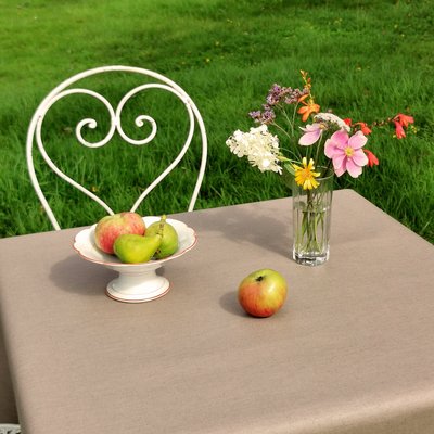 Nappe enduite ronde ou ovale Lin/Coton FLEUR DE SOLEIL