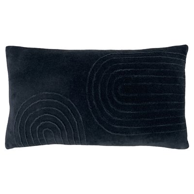 Mangata Pleated Velvet Rectangular Filled Cushion 30x60cm FURN.