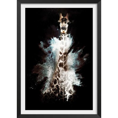 Affiche wild explosion girafe HEXOA