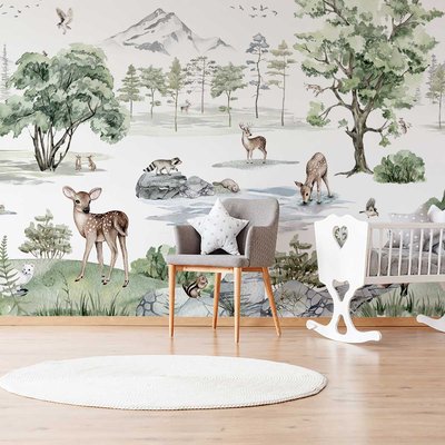 Papier peint forêt des neiges HEXOA