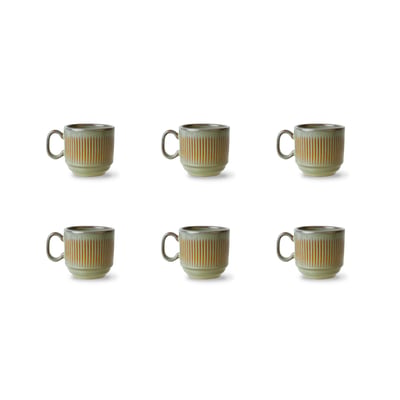 Lot de 6 mugs en faïence, REED BJORN