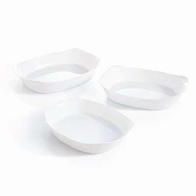 Lot de 3 plats de cuisson rectangles Smart Cuisine Carine - Luminarc - Résistant au four à 250°C - Empilables - 3 formats LUMINARC