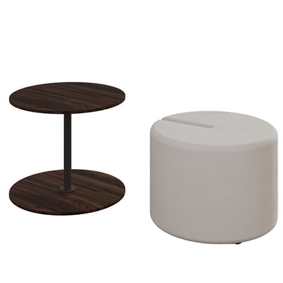 Ensemble table basse et pouf gigogne ORBIT TOILINUX