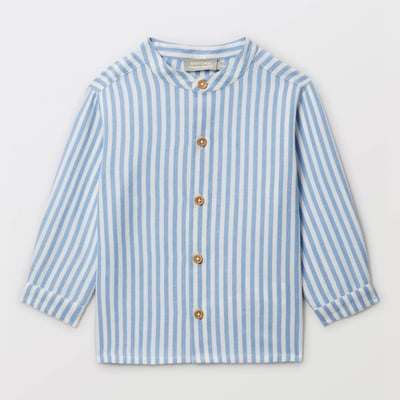 Chemise col mao rayée en coton BIO GOTS BOUT'CHOU