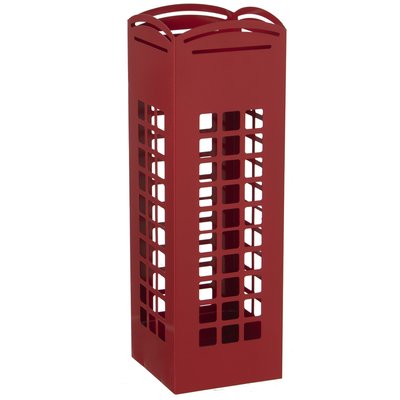 Porte parapluie en métal rouge Cabine Téléphonique - 15,5x15,5x49cm WADIGA