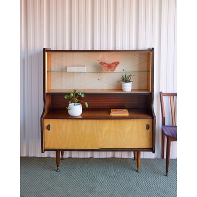 Vitrine style scandinave en bois Victoria N°1351 - Bon état DEBONGOUT