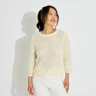 Pull col rond ajouré GRAIN DE MALICE