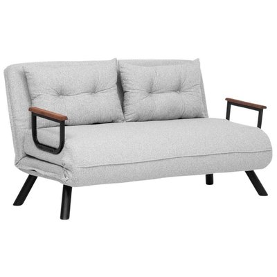 Canapé 2 places convertible en tissu effet bouclette Sando HANAH HOME