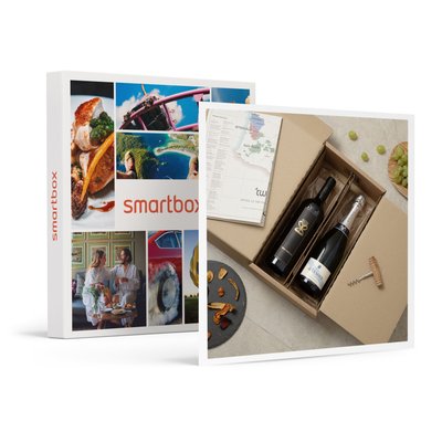 Coffret de 2 bouteilles : vin rouge et champagne livrés à domicile- SMARTBOX - Coffret Cadeau Gastronomie SMARTBOX