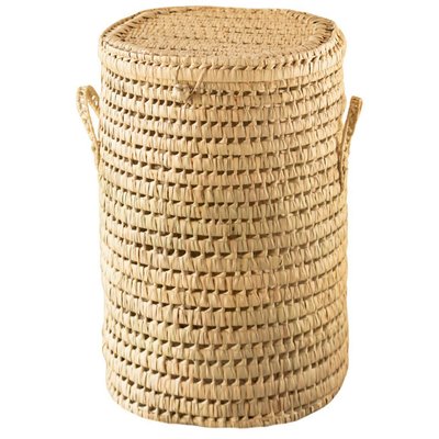 Panière à linge ronde palmier HOME MAISON