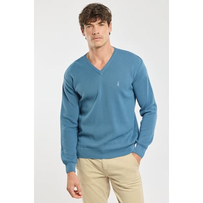 Pull col V Bérac - laine GUY DE BERAC