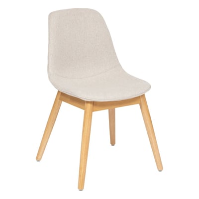 Chaise de bureau en tissu chiné et bois d'hévéa AYATI ATMOSPHERA