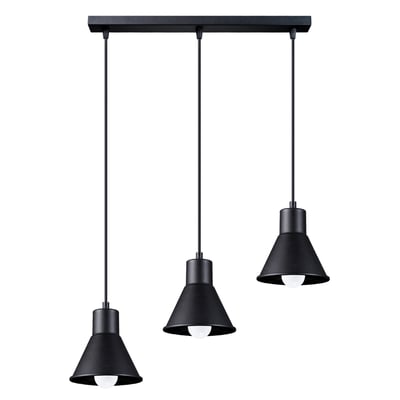 Suspension Acier Noir E27 3 Taleja EDEN
