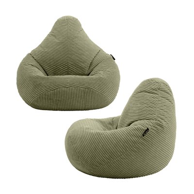 Lot de 2 poufs enfant à dossier incliné velours côtelé Oeko-Tex® - DALTON ICON