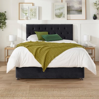 Olivier Velvet Divan Bed with 4 Drawers ASPIRE