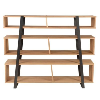 Bibliothèque chêne et métal 6 niches Eclypse ZAGO