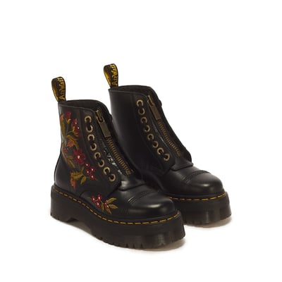Stivali con zeppa Sinclair Floral in pelle Wanama DR. MARTENS