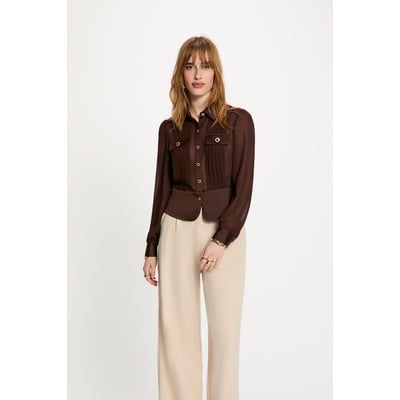 Chemise manches longues avec plis MORGAN