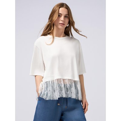 T-shirt bimatière en jersey de coton mélangé OLTRE
