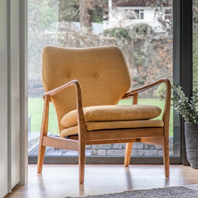 Jeni Textured Boucle Mid Century Armchair ÉDITÉ