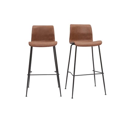 Tabourets de bar fixes pieds métal noir H75 (lot de 2) HAROLD MILIBOO