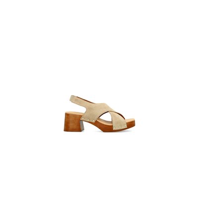 Sandales en daim avec talon en bois SACHA