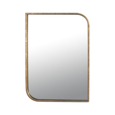 Miroir rectangle coins asymétriques arrondis métal 76x56cm EMDE