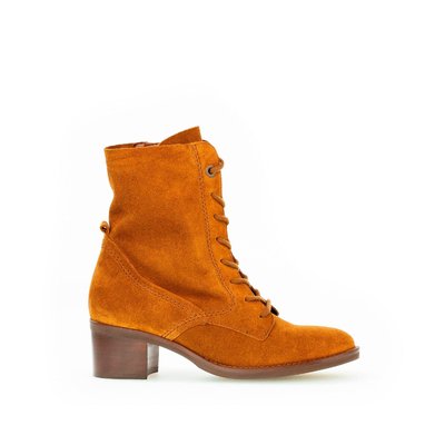 Bottines à lacets en velours à talon décroché GABOR
