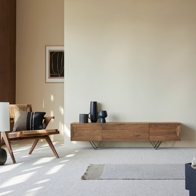 Meuble TV en noyer massif 175 cm METRIC TIKAMOON
