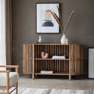 Harora Slatted Wood Sideboard SO'HOME