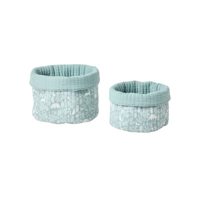 Lot de 2 petits paniers de rangement réversibles DANS LES BOIS VERTBAUDET